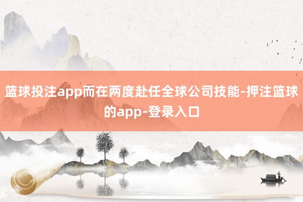 篮球投注app而在两度赴任全球公司技能-押注篮球的app-登录入口