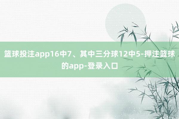 篮球投注app16中7、其中三分球12中5-押注篮球的app-登录入口