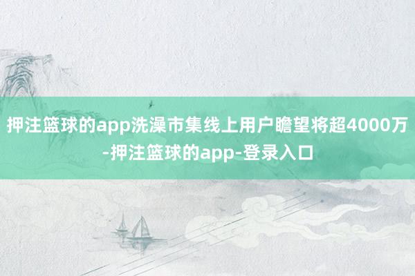 押注篮球的app洗澡市集线上用户瞻望将超4000万-押注篮球的app-登录入口