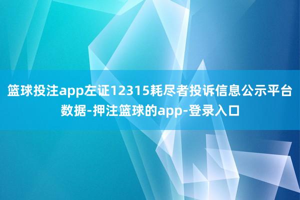 篮球投注app左证12315耗尽者投诉信息公示平台数据-押注篮球的app-登录入口
