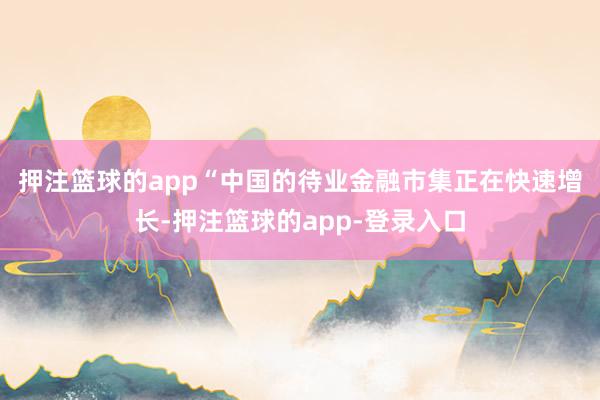 押注篮球的app　　“中国的待业金融市集正在快速增长-押注篮球的app-登录入口