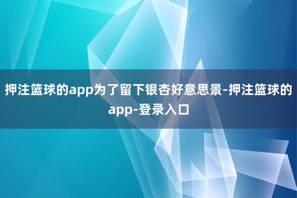 押注篮球的app为了留下银杏好意思景-押注篮球的app-登录入口