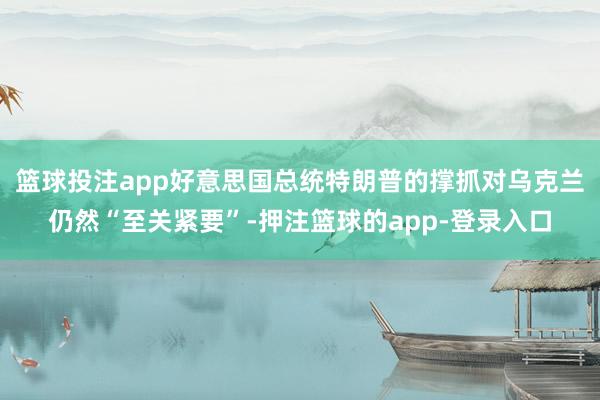 篮球投注app好意思国总统特朗普的撑抓对乌克兰仍然“至关紧要”-押注篮球的app-登录入口