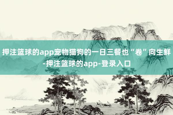 押注篮球的app宠物猫狗的一日三餐也“卷”向生鲜-押注篮球的app-登录入口