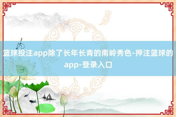 篮球投注app除了长年长青的南岭秀色-押注篮球的app-登录入口