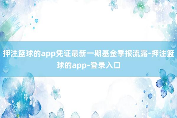 押注篮球的app凭证最新一期基金季报流露-押注篮球的app-登录入口