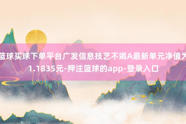 篮球买球下单平台广发信息技艺不竭A最新单元净值为1.1835元-押注篮球的app-登录入口