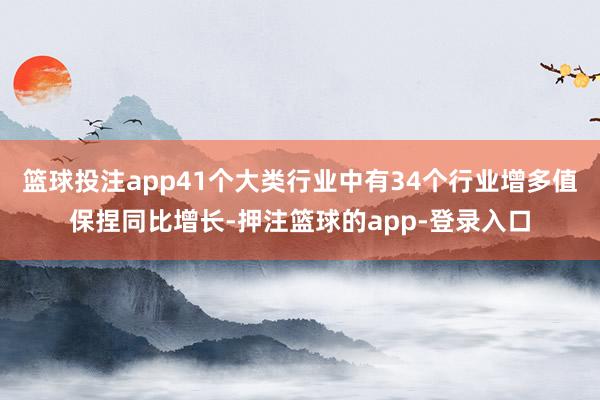 篮球投注app41个大类行业中有34个行业增多值保捏同比增长-押注篮球的app-登录入口