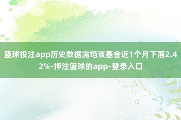篮球投注app历史数据露馅该基金近1个月下落2.42%-押注篮球的app-登录入口