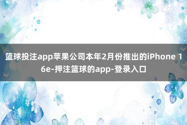 篮球投注app苹果公司本年2月份推出的iPhone 16e-押注篮球的app-登录入口