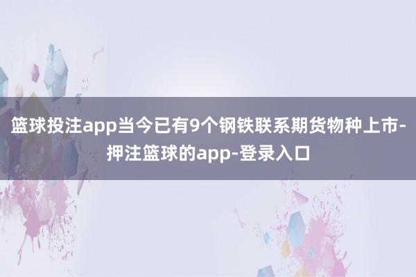 篮球投注app当今已有9个钢铁联系期货物种上市-押注篮球的app-登录入口