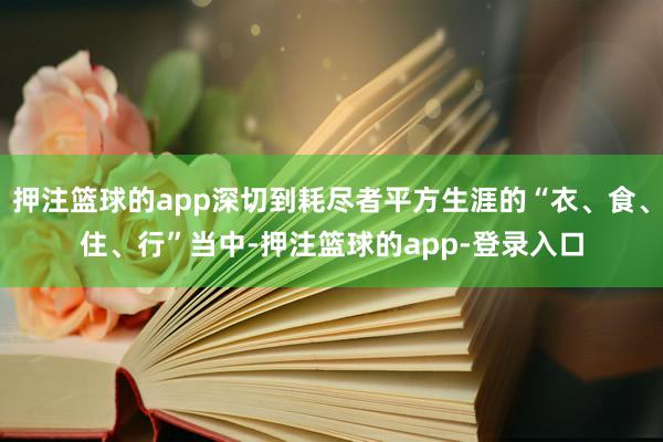 押注篮球的app深切到耗尽者平方生涯的“衣、食、住、行”当中-押注篮球的app-登录入口