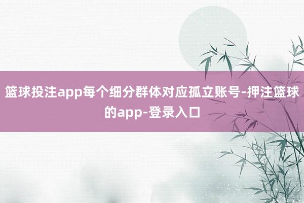 篮球投注app每个细分群体对应孤立账号-押注篮球的app-登录入口