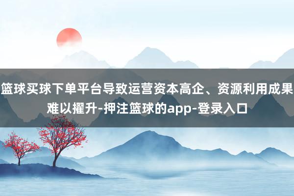 篮球买球下单平台导致运营资本高企、资源利用成果难以擢升-押注篮球的app-登录入口