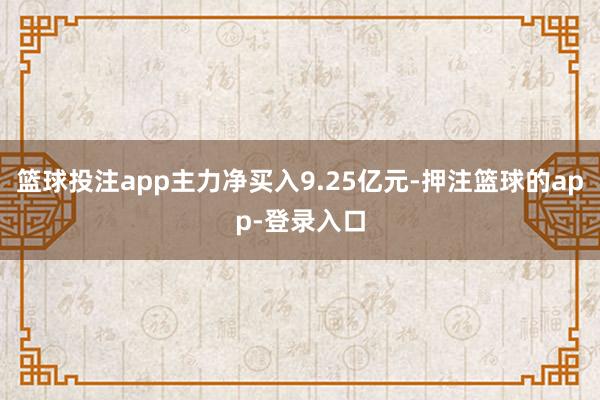 篮球投注app主力净买入9.25亿元-押注篮球的app-登录入口
