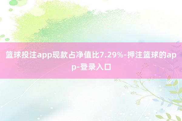 篮球投注app现款占净值比7.29%-押注篮球的app-登录入口