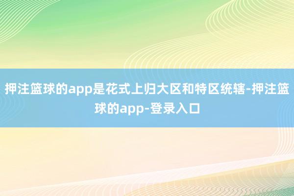 押注篮球的app是花式上归大区和特区统辖-押注篮球的app-登录入口