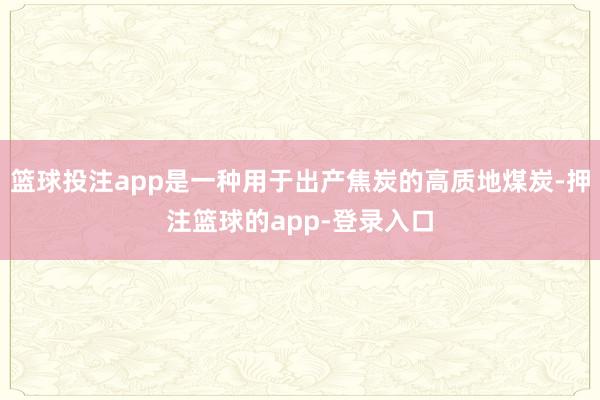 篮球投注app是一种用于出产焦炭的高质地煤炭-押注篮球的app-登录入口