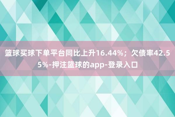 篮球买球下单平台同比上升16.44%;欠债率42.55%-押注篮球的app-登录入口