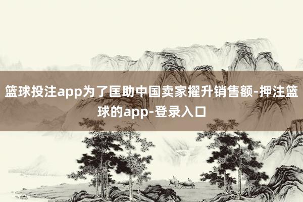 篮球投注app为了匡助中国卖家擢升销售额-押注篮球的app-登录入口