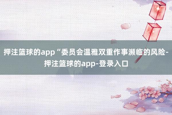 押注篮球的app“委员会温雅双重作事濒临的风险-押注篮球的app-登录入口