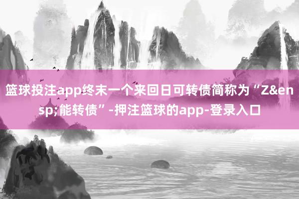 篮球投注app终末一个来回日可转债简称为“Z&ensp;能转债”-押注篮球的app-登录入口